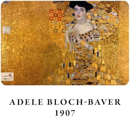 Gold Series - A5, Gustav Klimt 4'lü Defter Seti I, Çizgisiz, Toplam 256 Sayfa, Her biri 64 Sayfa, Tel Dikiş, Esnek Kapak, Oval Kenar, Tuval Doku, 60 gram, Sarı Krem Renk
