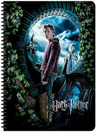 Kapak Defter Spiralli Karton Yapraklı Çizgili A4 60 Harry Potter Color Yeni