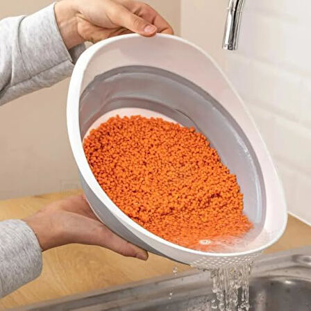Katlanabilir Akordiyonlu Süzgeç, Mutfak Pirinç Meyve Sebze Süzgeci, BPA İçermez, 30 x 25 x 15,5 cm