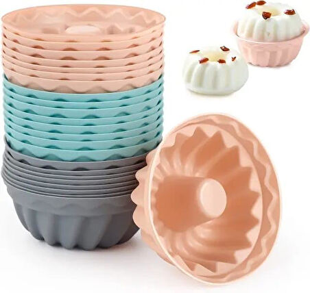 Home Göbekli Muffin Pisirme Kalıbı 12 Adet Silikon Kek Kalıbı Muffin Cupcake Kalıbı Kek Çikolata ve Sade Kek için Silikon Pişirme Kalıbı (12)
