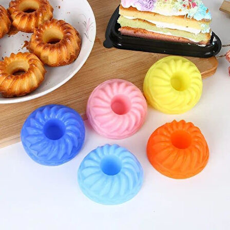 Home Göbekli Muffin Pisirme Kalıbı 12 Adet Silikon Kek Kalıbı Muffin Cupcake Kalıbı Kek Çikolata ve Sade Kek için Silikon Pişirme Kalıbı (12)
