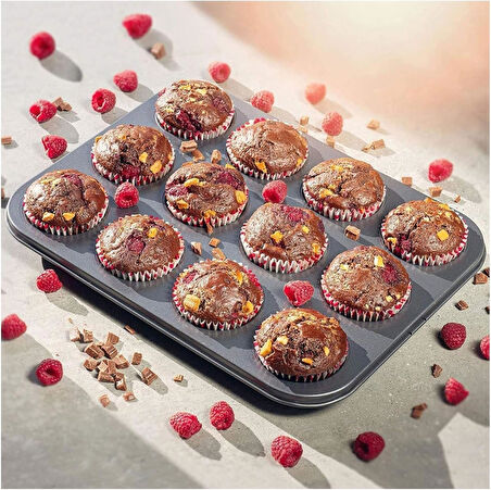 Kek Muffin Kalıbı - Mutfak ve Restoran Kullanımı İçin Dayanıklı, Bölmeli Şık Siyah Muffin Kek Tatlı Kalıbı, Kokusuz
