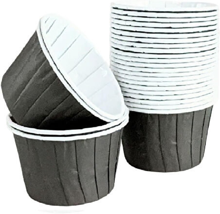 Hediye Sepeti 50'li Siyah Muffin Kek Kalıbı, Kek Kapsülü Cupcake Kalıbı, Airfryer Uyumlu
