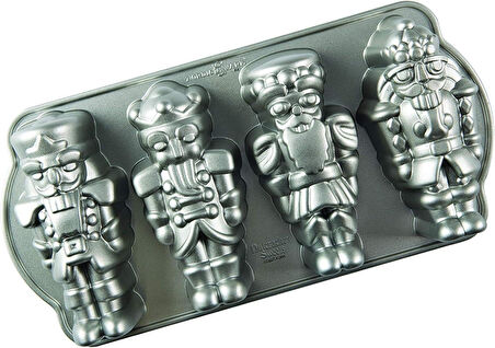 Ware Pişirme Kalıbı Nutcracker Cakelet Pan Alüminyum Gri, 35,6 cm x 17,5 cm, NW 92977