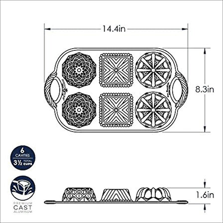 Ware Backform Geo Bundtlette Alüminyum Altın, 27,9 cm x 17,8 cm, NW 91277