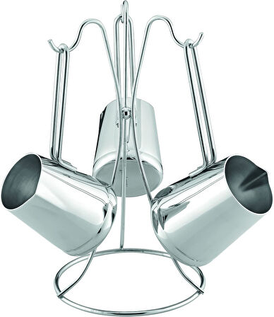 Çelik Form Piramit Cezve Takımı