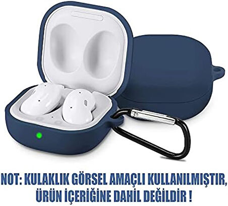 Samsung Galaxy Buds 2 için Kılıf Mat Silikon Lacivert [Buds 2 ile Uyumlu Kılıf - Lacivert]
