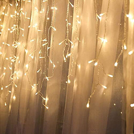 8 Fonksiyonlu Dekoratif Saçak Led Sarkıt Perde Led Eklenebilir Led Süsleme Led Peri Led Işık Ledli Işık Yılbaşı Led Yılbaşı Işık Yılbaşı Süsü (4 Metre)
