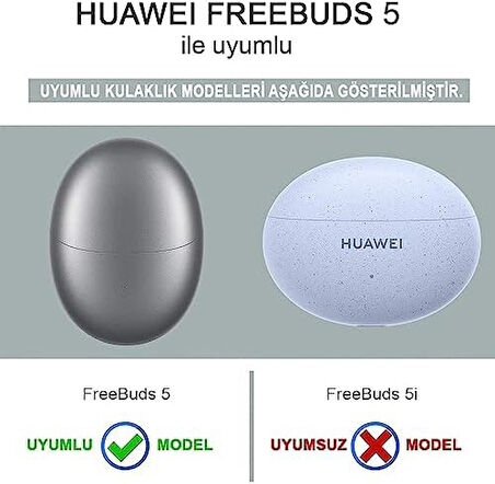 Huawei FreeBuds 5 için Kılıf Mat Silikon Kırmızı [FreeBuds 5 ile Uyumlu Kılıf - Kırmızı]