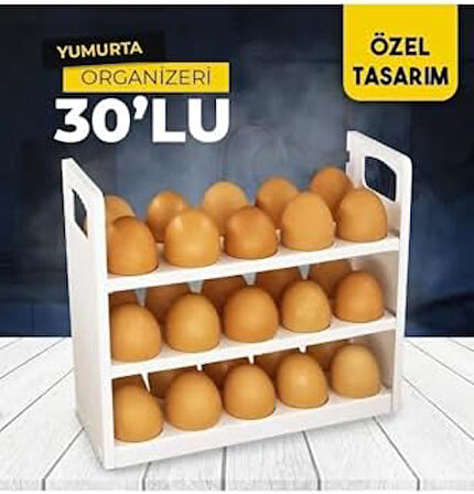 Yumurtalık Buzdolabı Raf Düzenleyici 30'lu Yumurta Kutusu