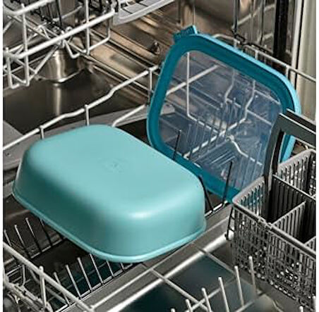 - Multi Bowl Cirqula Rectangular - Kapaklı saklama kabı - Buzdolabı için hava geçirmez saklama kutusu, mikrodalga fırın kabı ve saklama kabı olarak uygundur - 1000 ml - Nordic Green