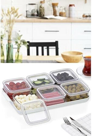 Kahvaltılık Saklama Kabı 0,25 ml Vakum Kapaklı 6'lı Erzak Kuru Gıda Saklama Kabı (Nks154)