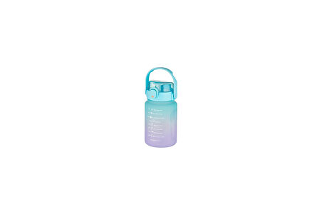 1000 ml Pipetli/Pipetsiz Kullanım Çift Renk SoftTouch Motivasyon Matarası Sticker Hediyeli