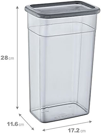 6'Lı Set Skali Dikdörtgen Saklma Kabı Antrasit 3500 ML