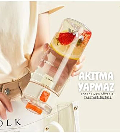 450ml Taşıma Kulplu Kilitlenebilir Kapak Ölçü Skalalı Rahat İçim Tritan Spor Matara (Yeşil)
