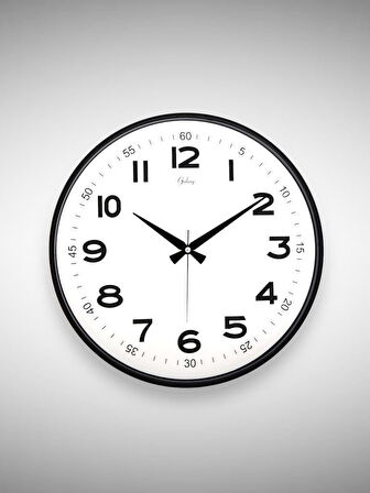 717-K-1 Serisi Klasik Rakamlı Metal Görünümlü Sessiz Akar Modern Duvar Saati 40 cm