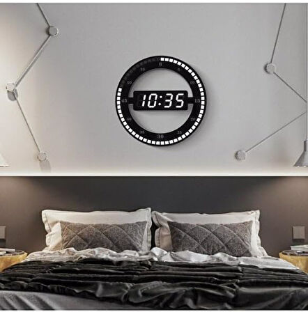 3D LED Dijital Elektronik Modern Duvar ve Masa Saati