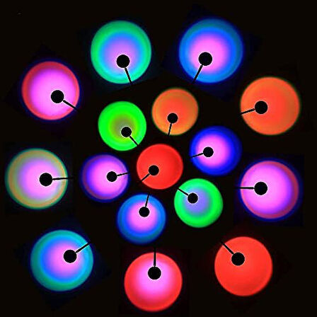 Kumandalı Gün Batımı Projektörü RGB 16 Renk UFO Projeksiyon USB Masa Lambası