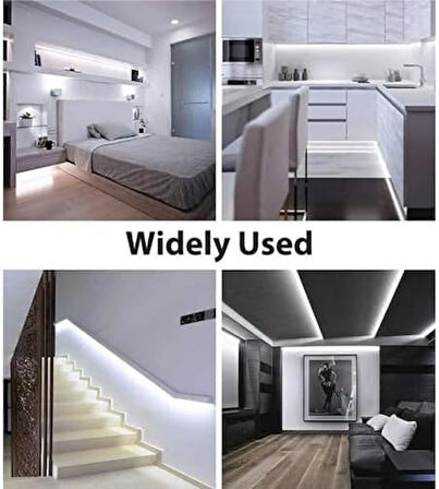 Sb-6501 Şerit Led Işık Aydınlatma Seti Aç/kapa Butonlu, Adaptörlü, Mutfak Tezgah, Çalışma Masası, Dolap ve Raf Işıklandırma, Dekoratif Aydınlatma (Gün Işığı, 500 Cm)