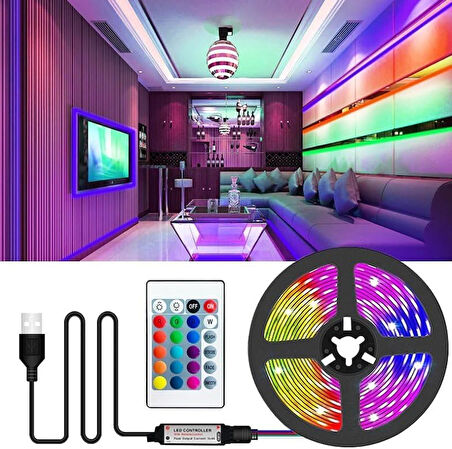 Arkası Ambians Rgb Led Seti Usb'li Kumandalı 3 Metre CT-4566