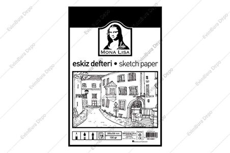 Mn08-1 Mona Lisa Eskiz Kağıdı - 25 X 35Cm 100 Gr 10 Yaprak