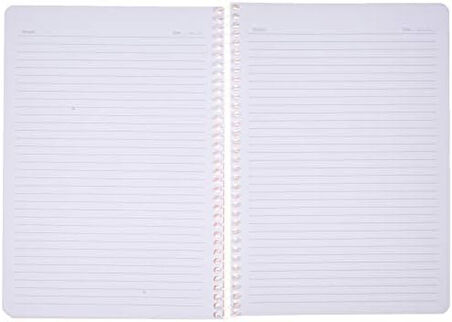 Pruva A4 Pet Spiralli Karton Kapaklı Defter 144 Yaprak - Çizgili - Fuşya