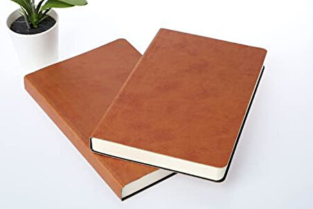 Tanıtım Çizgisiz Defter, Taba Termo Deri Kapaklı Defter, 128 Yaprak A5 Defter, Ofis ve Kırtasiye, Planlayıcı (14cm x 21 cm) (Taba Kapak)
