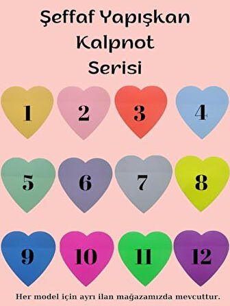 Şeffaf Renkli Yapışkanlı Not Kağıdı Kalpnot (Gül 2)