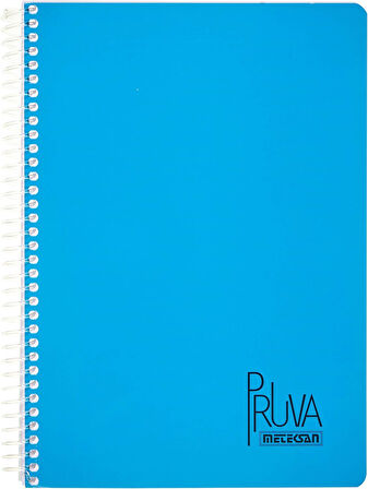 Pruva A4 Pet Spiralli Karton Kapaklı Defter 144 Yaprak - Kareli - Mavi