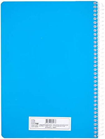 Pruva A4 Pet Spiralli Karton Kapaklı Defter 144 Yaprak - Kareli - Mavi