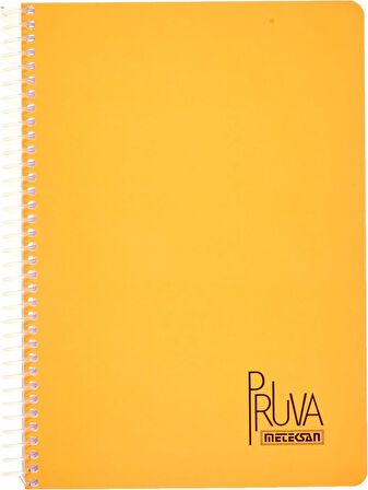 Pruva A4 Pet Spiralli Karton Kapaklı Defter 144 Yaprak - Çizgili - Turuncu
