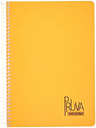 Pruva A4 Pet Spiralli Karton Kapaklı Defter 144 Yaprak - Çizgili - Turuncu