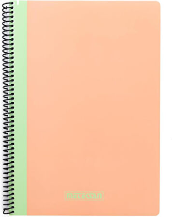 Pruva Pastel Serisi, A4 100 Yaprak Çizgili Karton Kapaklı Pet Spiralli Defter, Pembe