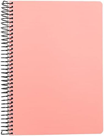 Infinity Pastel Serisi, A4, 7 Konulu (5 Kareli, 2 Çizgili) 210 Yaprak PP Kapaklı Spiralli Defter, Pembe