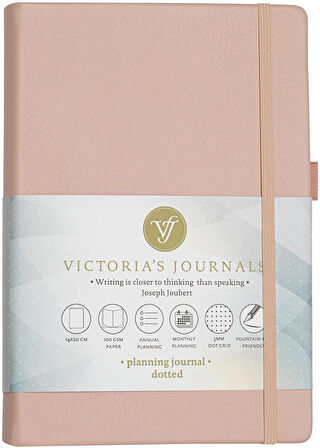 Kapak Planlayıcı Noktalı Defter, 14x20 cm -Pembe