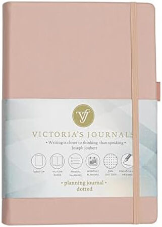 Kapak Planlayıcı Noktalı Defter, 14x20 cm -Pembe