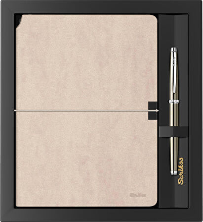 SD600-12 Verona Bej A5 Defter & 800 Titanyum Krom Set
