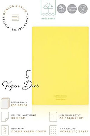Esnek Kapak Defter A5 Krem 128 yp. Noktalı