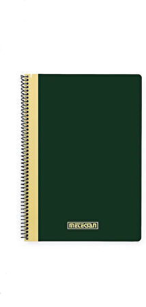 Pruva Ofis Serisi, A4 100 Yaprak Çizgili Karton Kapaklı Pet Spiralli Defter, Yeşil