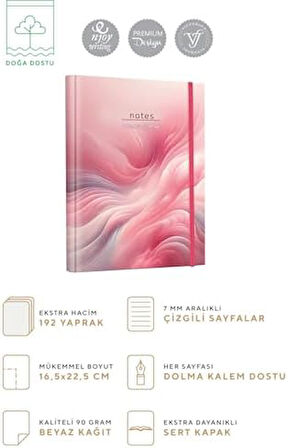 Spiralli Defter Sert Kapak 192 Sayfa 96 Yaprak 17x24 cm 90gr. Çizgili