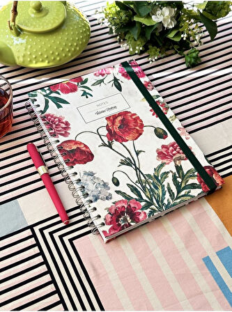 Victoria's Journals Sert Kapak Spiralli Defter Lastikli 20x28 cm .90 gr. 120 Yaprak 40 Çizg