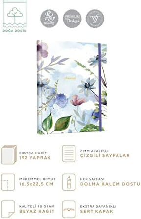 Spiralli Defter Sert Kapak 192 Sayfa 96 Yaprak 17x24 cm 90gr. Çizgili