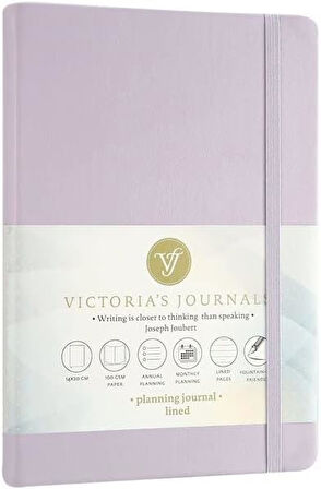 Venzi Sert kapak Planlayıcı Defter, 14x20 cm 100 gr. Krem 96 yp.Lila. Çiz.