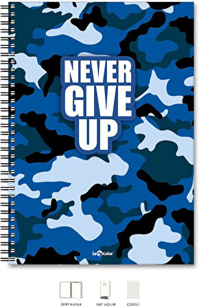 Color A4 Defter Çizgili 200 syf Never Energy