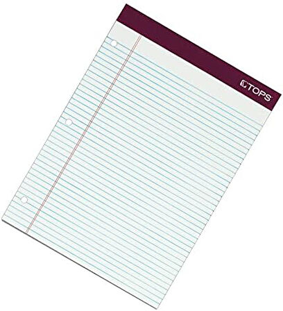 Double disket Gold Writing "Tablet, 8 - 1/2 x 11 - 3/10,2 cm, delikli, 3-delik delikli, beyaz, dar, Rule, 100 yaprak Pro blok, 2 PADS Pro Pack (99706)