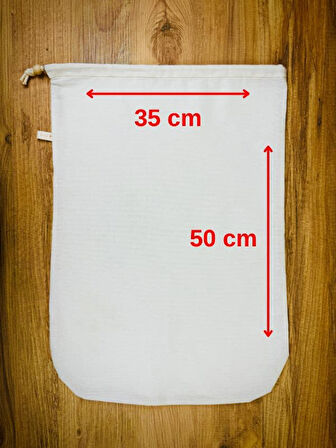 yoga and food %100 Ağartılmamış Ham Pamuk Bitkisel Süt Süzme Kesesi Badem Sütü, Fındık Sütü, Yeşil Sebze Suyu Süzme - Organik Pamuk Kese (35x50 cm)