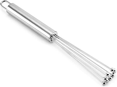 Home Paslanmaz Çelik Boncuk Çırpıcı - Ergonomik Tasarım, Dayanıklı ve Pratik Mutfak Çırpma Teli, Yumurta, Süt, Krema, Sos, Hamur Karıştırıcı, Profesyonel ve Ev Kullanımı İçin (33 Cm)