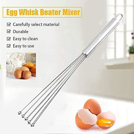 Home Paslanmaz Çelik Boncuk Çırpıcı - Ergonomik Tasarım, Dayanıklı ve Pratik Mutfak Çırpma Teli, Yumurta, Süt, Krema, Sos, Hamur Karıştırıcı, Profesyonel ve Ev Kullanımı İçin (33 Cm)