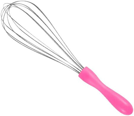 Paslanmaz Çelik Plastik Saplı El Çırpıcısı (Blender) (1, Pembe, 3'lü Set)