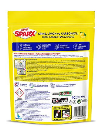Asperox Sparx Diamond Bulaşık Makinesi Kapsülü 2x72 li 144 Kapsül